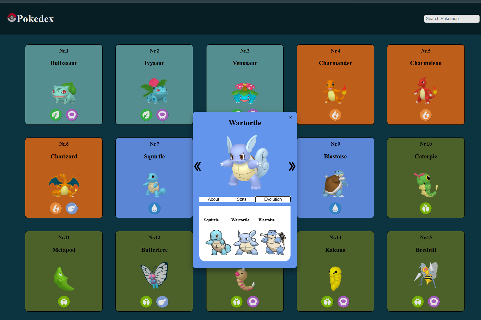 Pokedex Projekt Vorschau